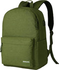 SUPACOOL Casual Laptop Backpack for Men and Women, Backpack for College, USB Charging Port, Lightweight Pack Back(Olive)