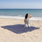 WETCAT Turkish Beach Blanket Sandproof (82"x82") 100% Turkish Cotton, Made in Turkey - Sand Free, Ultra Soft, Extra Large Throw for Picnic – Dark Blue