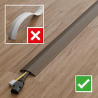 D-Line 30ft Floor Cord Cover, Floor Cable Protector, Extension Cord Cover, Protect Wires & Prevent Cable Trips, Cable Management Solution - Cord Cavity = 0.63" (W) x 0.31" (H) - Brown
