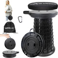 Upgraded XXL Collapsible Stool with Thick Cushion H 20.1" D 13", 1000Lbs Max Weight, Wider & Taller Pop Up Heavy Duty Portable Retractable Foldable Stool or Travel Foot Rest, Camping & Outdoors
