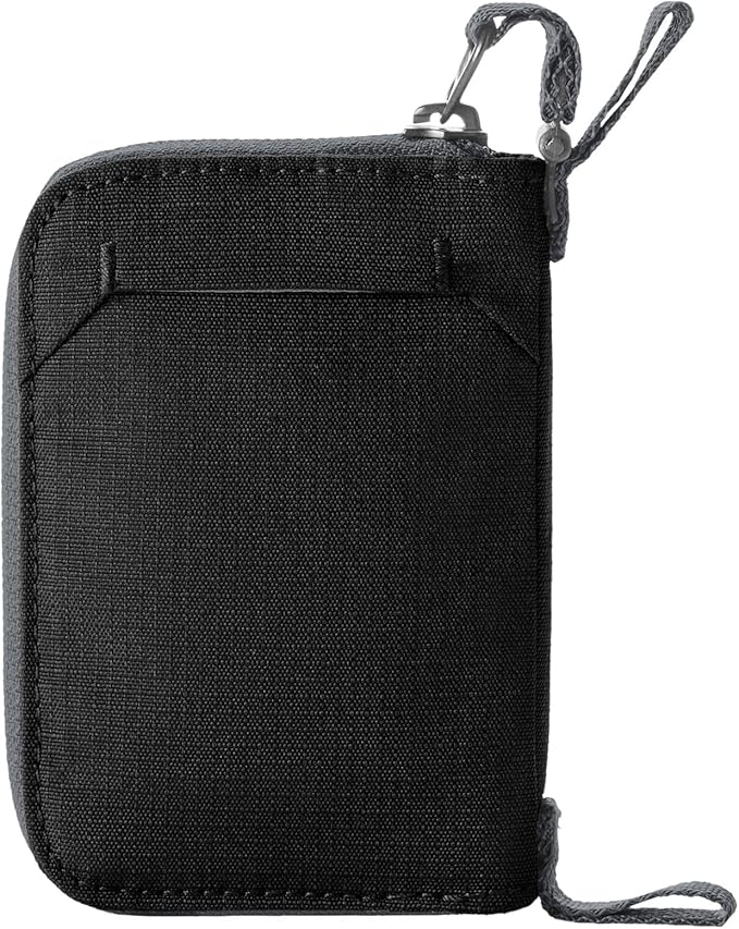 Eagle Creek Stash RFID Wallet – Slim Travel Wallet with RFID Blocking – Secure Passport, Cards & Cash – Lightweight, Water-Resistant Nylon – Zipper Closure – Unisex Design - Black