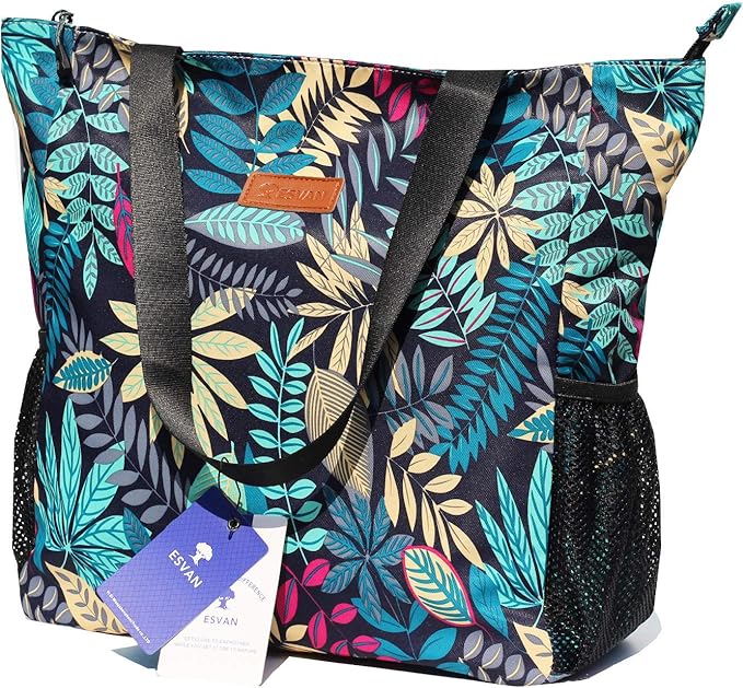 Original Floral Water Resistant Large Tote Bag Shoulder Bag for Gym Beach Travel Daily Bags Upgraded