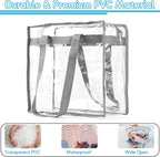 Hoiny Clear Bag for Stadium Events Approved, 12x6x12 Large Transparent Tote Bag with Zipper for Gym Concert Sports Festivals