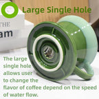 Ceramic Pour Over Coffee Dripper with 50 pcs coffee filters - Portable Drip Coffee Brewer for Travel, Camping, Office or Home - Artisanal Pottery Gift for Enthusiasts