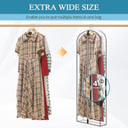 60" All Clear Dress Bags for Gowns Long, 4" Gusseted Garment Bags for Hanging Clothes, Womens Dress Garment Bag with Zipper for Skirts, Wedding Dresses, Winter Fur Coats, 4 Packs