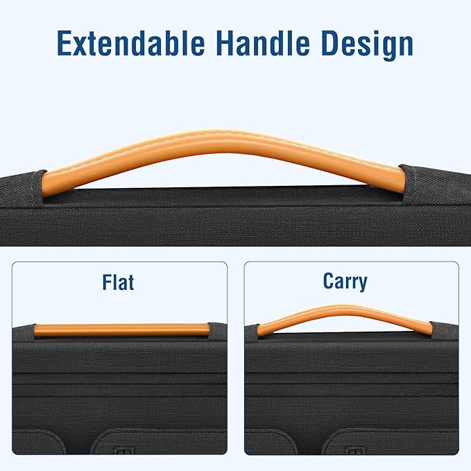 MOSISO 360 Protective Laptop Bag for Men, 15-16 inch Computer Bags Compatible with MacBook Pro 16 inch/Air 15 inch, HP Dell Lenovo Asus, Side Open Messenger Bag with Trolley Sleeve & 4 Pockets, Black