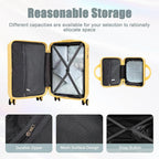 20 Inch Carry on Luggage with 14 Inch Cosmetic Case, 2 Pcs Hardshell Lightweight Durable Spinner Suitcase Set for Travel, Women, Men, TSA Lock, ABS, 20+14 Inch (Yellow)