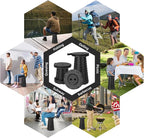 Qiguet Collapsible Stool, Folding Chair - Upgraded Portable Chair with Load Capacity 400lbs, Portable Stool for Camping Fishing Hiking - Folding Tool with Carrying Straps,Gifts for Fisherman (Black)