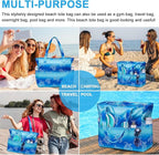 Bluboon Waterproof Beach Tote Pool Bags for Women Ladies Extra Large Carry On Bag With Wet Compartment for Weekender Travel