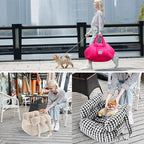 Dog Car Seat for Small Dogs, Portable Puppy Car Seat of Easy Installation, Fashionable Pet Carrier Bag with Large Pockets, Machine Washable Dog Booster Seat (Checkered Black)