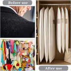 Aliceset Cotton Garment Bags for Hanging Clothes, Canvas Suit Bags for Clothes Coats Jackets Shirts Closet Storage Travel Gusseted Hanging Garment Cover (6 Pcs,40 Inches 50 Inches)