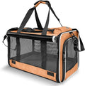 GAPZER Dog Carry Bag for Puppy Pet Soft-Shell Portable Kennel Crate for 0-15 lbs Foldable Pomeranian Travel Cage Tea Cup Yorkie Carrier Purse Indoor Carrying Case Cat Supply Melon Tiny Dog Melon