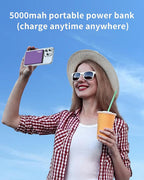ZBF Wireless Portable Charger,5000mAh Slim Magnetic Power Bank Phone Charger with USB-C Cable, PD 20W Fast Charging Mag-Safe Battery Pack Travel Charger for Phone 17 16 15 14 13 Pro Max(Purple)
