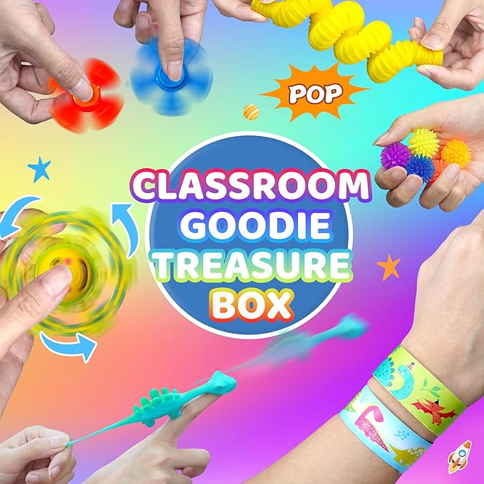110PC Fidget Toys Bulk for Adult Kids Age 5-7, 8-12, Sensory Autism Travel Must Have ADHD Autistic Figette Classroom Treasure Prize Box School Must Have Stress Anxiety Easter Basket Stuffers Gifts