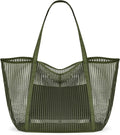 KALIDI Upgrade Version Beach Mesh Tote Bag MAX 27L Large capacity,Shoulder Bag Nylon Hobo Women Casual Foldable Beach Picnic