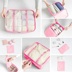 8 Set Packing Cubes for Suitcases Travel Luggage Packing Organizers,Travel Essentials Luggage Organizer Accessories for Shoe Bag Tioletry Bag Laundry Bag (Pink)