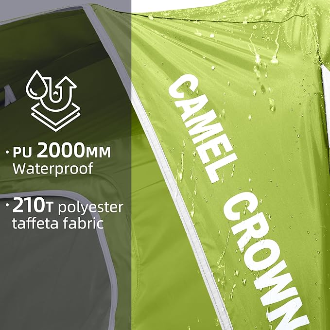 CAMEL CROWN Tents for Camping 4/8 Person Waterproof Tent Quick Setup Folding Outdoor Backpacking Tents Family Hiking