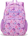 RHCPFOVR Kids Backpack for Girls - Girls Backpack 3-8 Ages Butterfly for Kids 15 Inch School Bookbag for Kindergarten Elementary School Bookbag for Girl 1st 2nd Grade