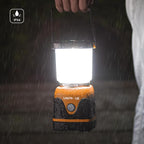Lepro 1000LM Battery Powered LED Camping Lantern, Orange Tent Light with 4 Light Modes, Camping Essentials, Waterproof Lantern Flashlight for Camping, Emergency Light, Power Outage, Not Rechargeable