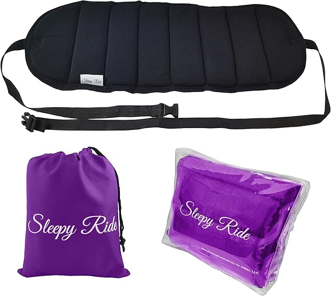 Sleepy Ride - Airplane Footrest Made with Premium Memory Foam - Airplane Travel Accessories - Helps to Prevent Swelling and Soreness - Provides Relaxation and Comfort (Purple)