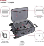 SWISSGEAR Sion Softside Expandable Spinner Luggage Durable Lightweight Travel Suitcase, Dark Grey, 2-Piece Set (21/25)