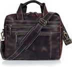 Leather Messenger Bag For Men, Vintage Handmade Laptop Briefcase and Shoulder Bag for Men Woman