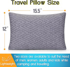 1 MIDDLE ONE Travel Pillow for Sleeping Camping, Memory Foam Small Pillow with Breathable Cover for Backpacking, Airplane, Car (15.5 X 12 Inch)