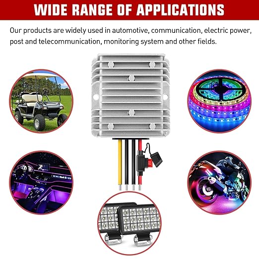 Nilight 48V 36V to 12V Voltage Converter 120W 10A Regulator Step Down to 12VDC Waterproof DC Convert Reducer Power Supply Transformer Module for Golf Cart Scooters