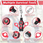 Arrowbash 12 Pack Emergency Survival Whistle 7-in-1 Compass Hiking Survival Safety Whistle with Lanyard Outdoor Multifunctional Tool Ideal for Hiking Camping Rescue Signaling