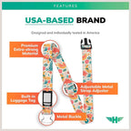 Hero Luggage Straps for Suitcases and Carry-On (2-Pack) Heavy-Duty Secure Belts with 700+ lbs. Max Force Tension (Hummingbirds)