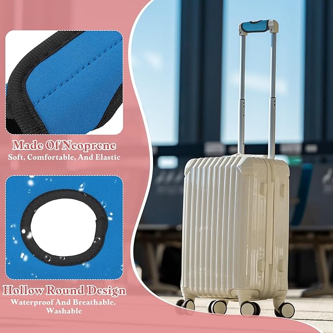 PATIKIL Luggage Handle Wrap for Suitcase, 2 Pcs Bright Color Neoprene Comfort Soft Handle Covers Luggage Identifiers for Bag Suitcase Tags Wraps Travel Accessories, Light Blue