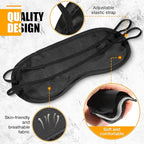 Tarpop 200 Pcs Eye Mask Sleeping Blindfold Eye Cover with Adjustable Strap for Games Party Team Building Travel Individually Wrapped Sleep Mask for Women Men (Black)