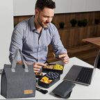 Lunch Bag for Women/Men,Waterproof Reusable Portable Lunch Tote,Lunch Box Bag.Thermal Cooler Bag Ideal for Work/Party/l/Travel/Picnic (Light Gray)
