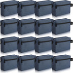 Paterr 16 Pcs Travel Toiletry Bag for Women Men Large Water Resistant Shaving Bag Hanging Cosmetic Bag with Handle and Divider Storage Travel Pouch Case (Dark Blue)