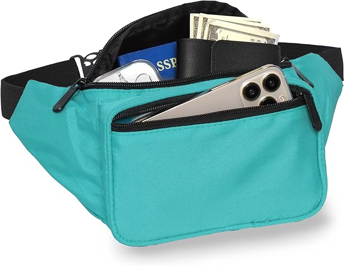 Teal Fanny Pack Belt Bag I Mens Fanny Packs for Women Fashionable - Crossbody Bag Bum bag Waist Bag Waist Pack - Hands Free for Hiking, Running, Travel, Waterproof and more