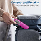 Battery-Free Digital Luggage Scale, 110lbs/50kg Portable Handheld Hanging Scale for Luggages, Suitcases, Backpacks & Bags, Easy Weighing for Travel, No Need Batteries (Pink)