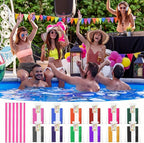Hahafelt 12 Sets Striped Beach Towels Summer Gift Set 30" x 60" with Cards Organza Bags & Jute Rope, Quick Dry Large Pool Bath Towels Multi-Color for Summer Beach Gifts Swimming Pool Travel Hotel