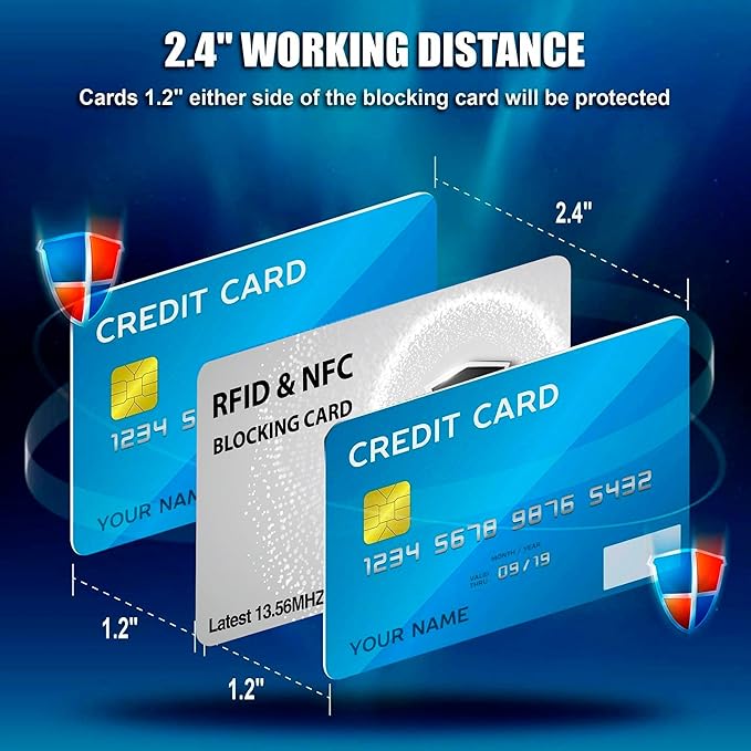 SaiTech IT 10 Pack RFID Blocking Card, Slim Protector for Entire Wallet, Purse, and Debit Credit Cards from NFC Contactless Theft for Men & Women - WG Silver