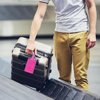 Travelambo Luggage Tags for Suitcases PU Leather Travel Tags Bag Tags Privacy Protection Travel Essentials