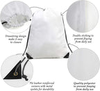 BeeGreen Drawstring Bags Backpacks Bulk, 20 Pieces White Gym Cinch Bags, String Backpack for Sports Sack, Personlized Sackpacks DIY Heat Vinyl