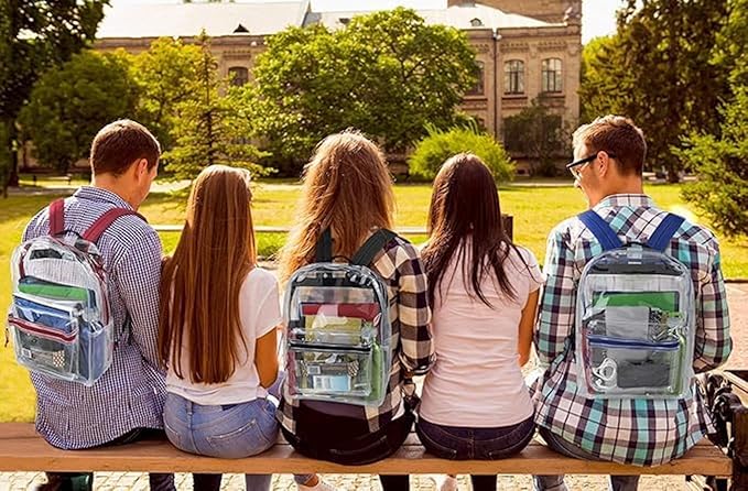 Trail maker Clear Backpack Heavy Duty with Padded Straps, Side Pockets for Kids, Boys, Girls, School, Stadium Approved Events