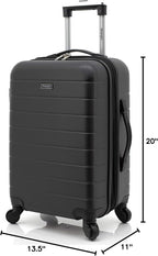 Wrangler Smart Spinner Hardside Luggage, 22-Inch Carry-On, Black