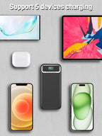 Portable Charger, 20000mAh 22.5W Fast Charging Power Bank with Built-in Cables & Wall Plug, Travel Essential External Battery Pack with LED Display, USB C Battery Phone Charger for iPhone iPad Black