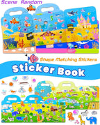 Walenced Reusable Sticker Book for Toddlers, Stickers for Kids, Toddler Sticker Book, Toddler Craft Activities, Toddler Travel Toys Boy Girl Birthday Gifts