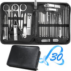 Manicure Set 30 in 1 Fingernail Clipper Set,RedFlow Nail Clippers & Toenail Clippers,Manicure Kit,Pedicure Kit,Suitable for Travel Manicure Tools,Nail Kit with Everything Profe (Black)