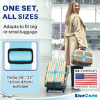 Luggage Straps for Suitcases - TSA Approved - Blue, 20 PK - Bulk Multipack Premium Nylon Belts for Suitcase, Briefcase & Travel Bag - Adjustable Strap Length 46" - 78"