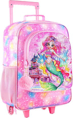 HPJGD Girls Suitcase, Kids Sequins Rolling Luggage, Cute Mermaid Travel Carry on for Elementary Preschool Toddler
