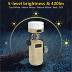 20,000mAh Rugged Power Bank with Fast Charge USB-C PD, IP68 Waterproof Shockproof, Includes 420lm Bright Camping Lantern, Tactical Outdoor Charger for Hiking Camping Survival Emergency