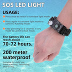 Survival Bracelets, Paracord Bracelets (2 pcs) with Loud Whistle Light Flint, Adjustable Compass Bracelet for Outdoor Camping Hiking Fishing Hunting, Multitools Tactical Gear, Bearable 300 lb