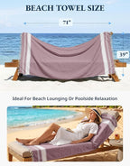 LANE LINEN Beach Towels 4 Pack - Beach Towels Oversized, Pre-Washed Extra Large Beach Towel, Quick Dry, No Sand Beach Towel, Pool Towels for Adults, 39"x71" - Wistful Mauve